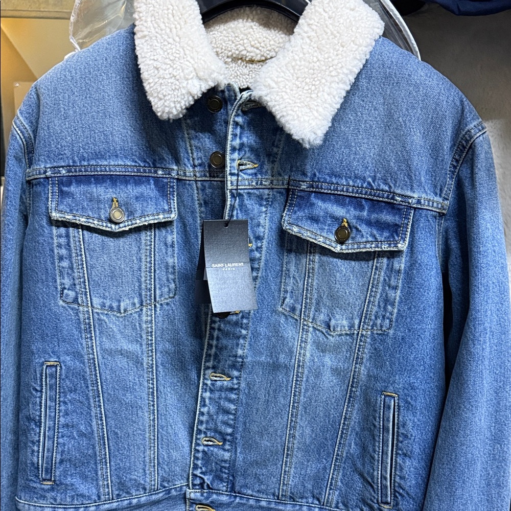 Denim Jacket with Sherpa Collar
